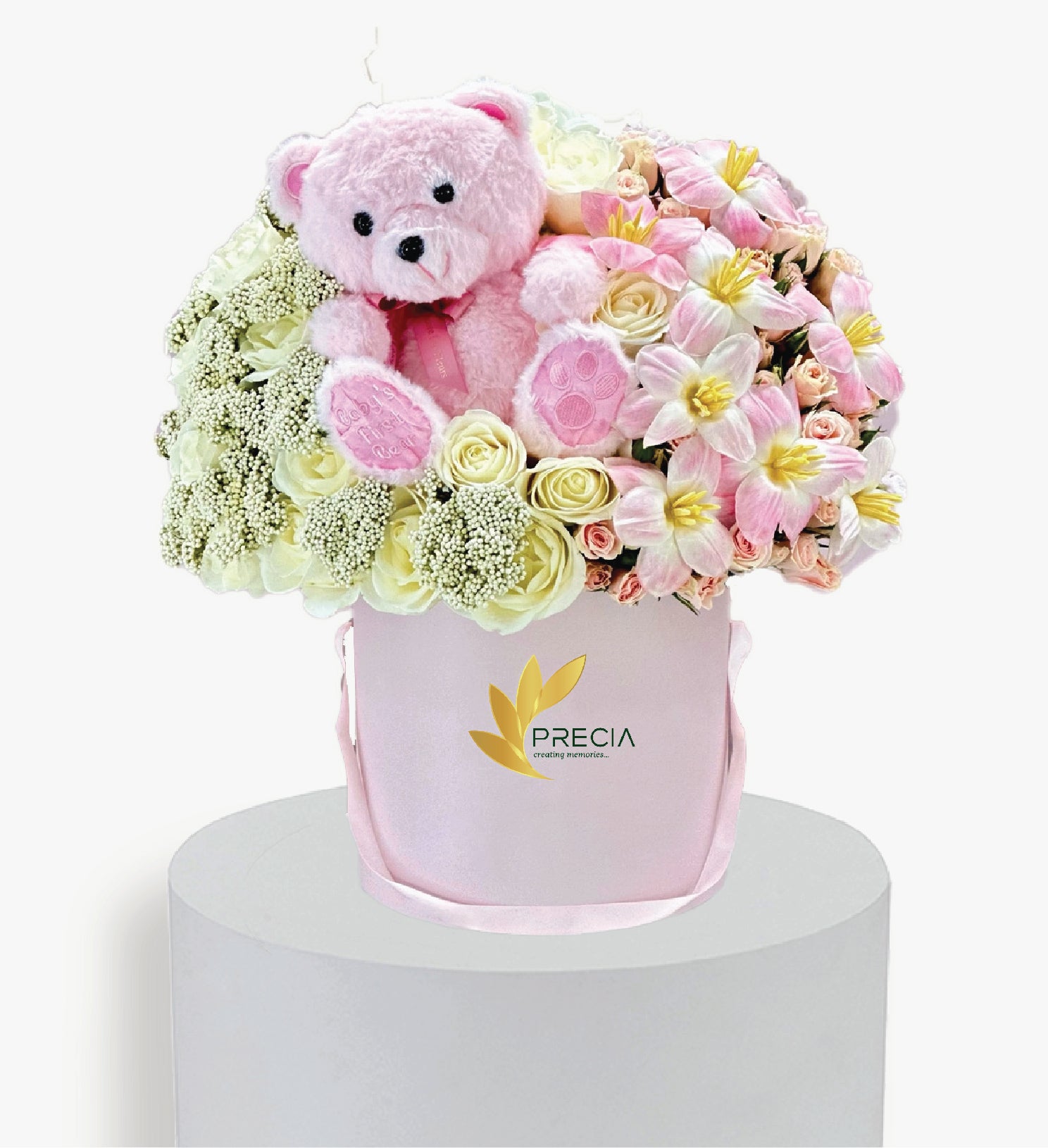New Baby Pink Teddy Bear Fleurs