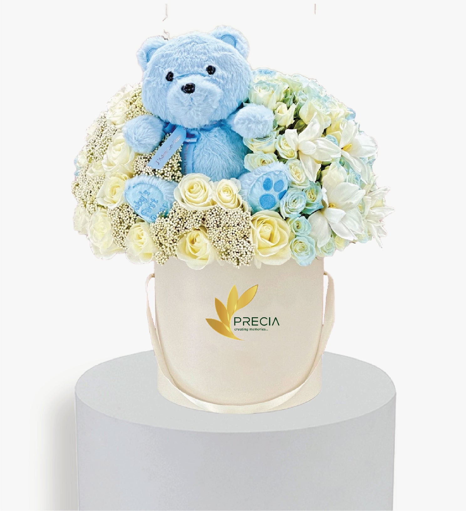 New Baby Blue Teddy Bear Fleurs
