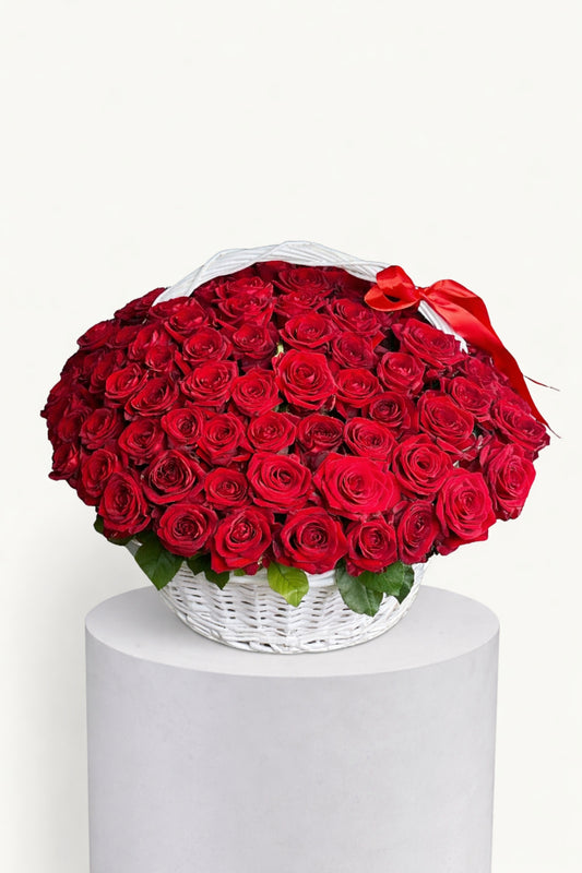 151 Red Roses in Basket