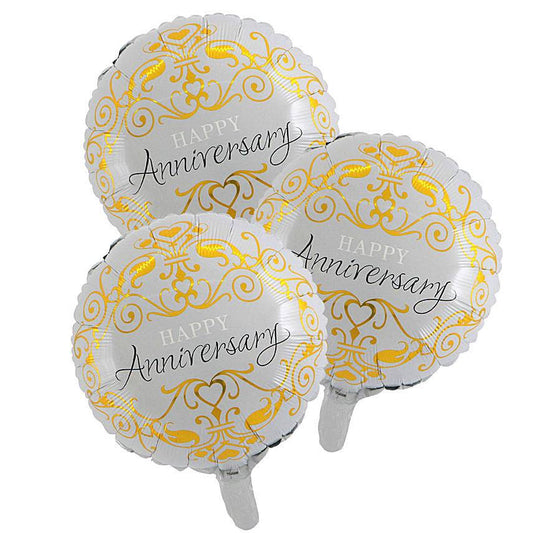 Happy Anniversary Gold Foil Balloon