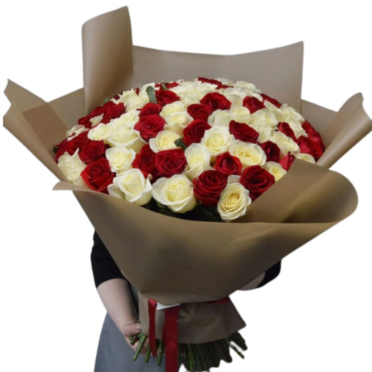 Extra ordinary Red and white roses.