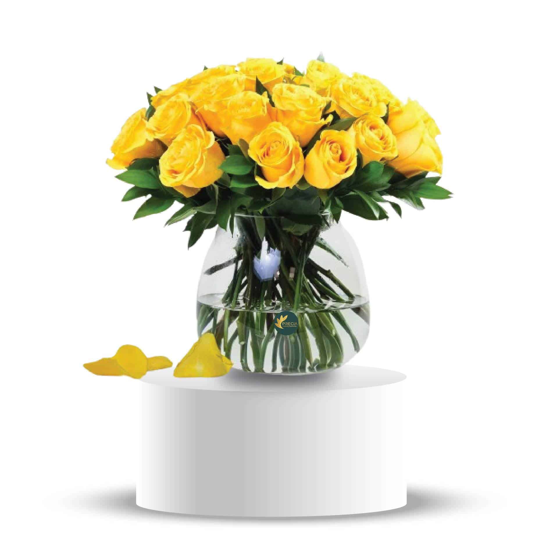 Amber 24 Yellow Roses