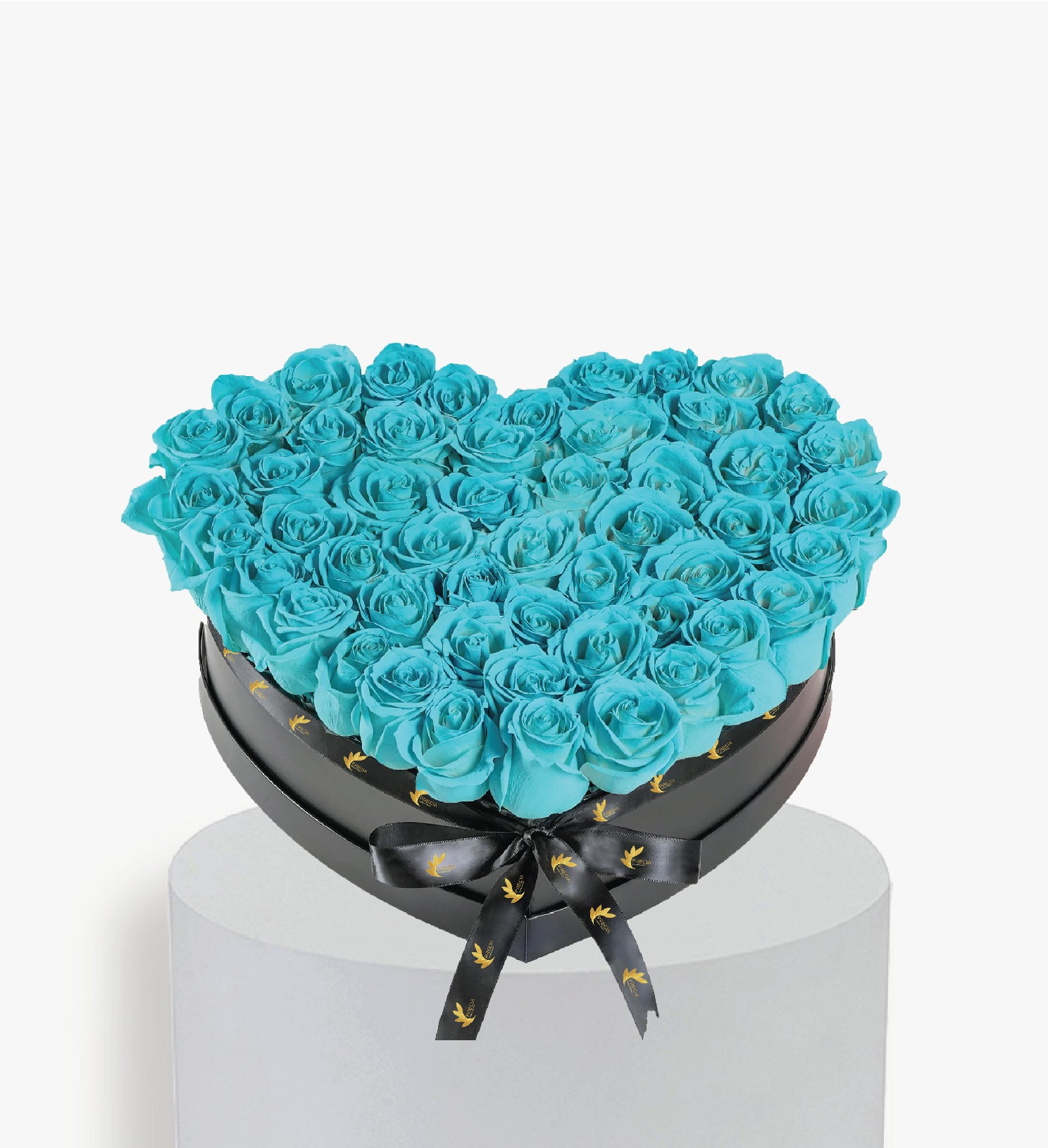 Tiffany Blue Roses in Big Heart Box | Precia Flowers