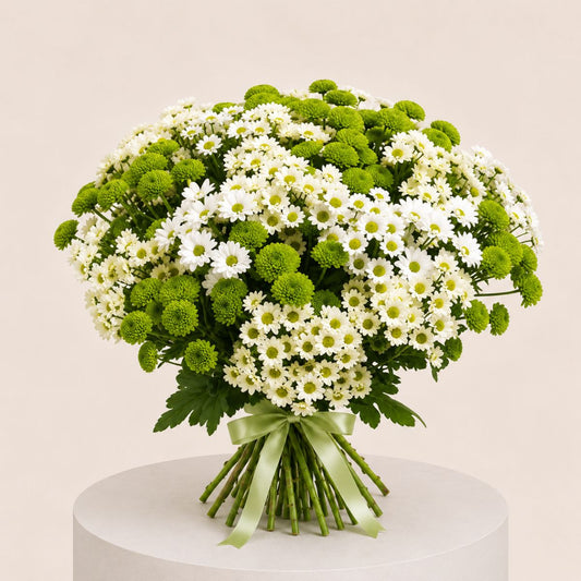 Chrysanthemum and White Santini Bouquet .