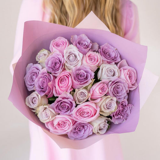 Purple & Pink Roses Bouquet.