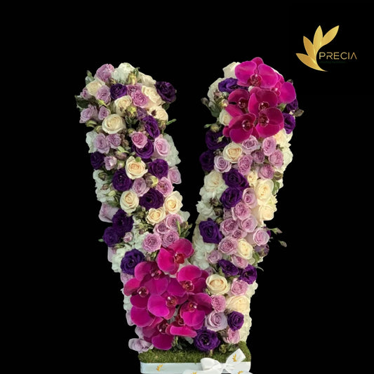 Letter V Flower Arrangement